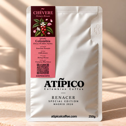 Bolsa de café Chévere de Atípico, edición Renacer Madrid 2026